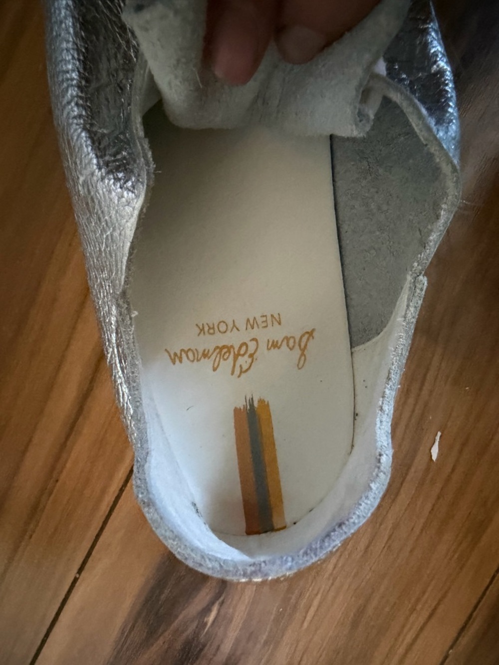 Sam Edelman Metallic Silver Low-Top Lace-Up Sneakers - Picture 5 of 8